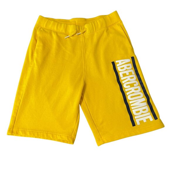 Abercrombie Kids Spell Out Sweat Shorts Kids Size 15-16 Yellow Casual Athleisure - Picture 1 of 11